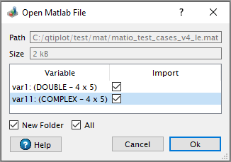 Open Matlab files dialog.