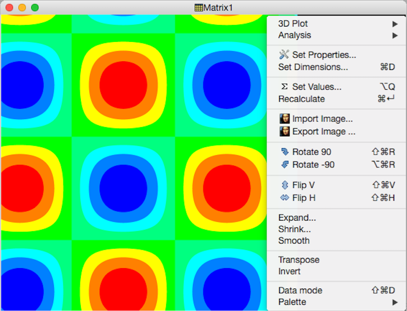 Matrix window in image view mode.